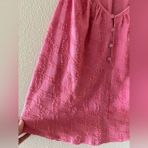 Anthropologie Pink Textured Spaghetti Strap Button Tank Size Small - Picture 4 of 9